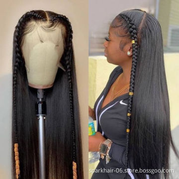 SPARK Wholesale Cheap Natural Brazilian Human Hair Lace Front Wig With Baby Hair,100% Virgin Human Hair Wig Lace Frontal Wigs